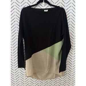 Les Copains BVM Spa Asymmetrical Cotton Long Sleeve Tunic Blouse Size Medium